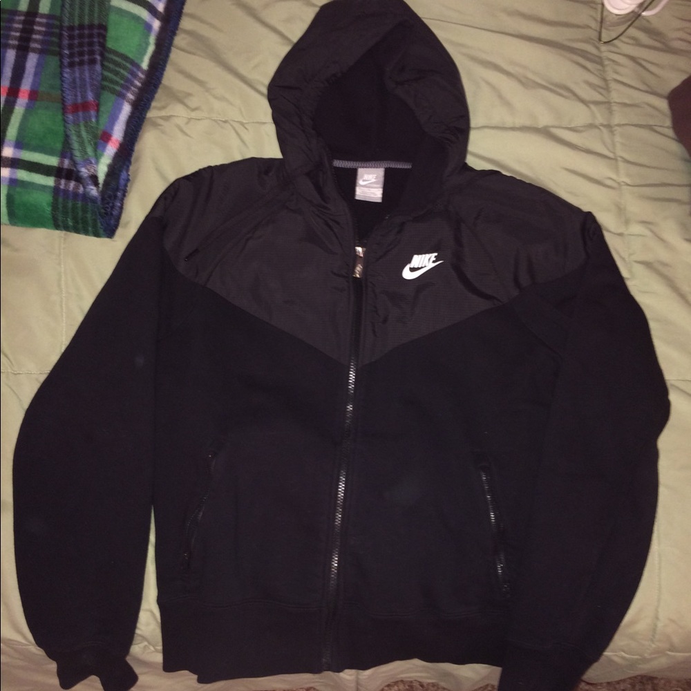 Nike black cotton zip hoodie Medium